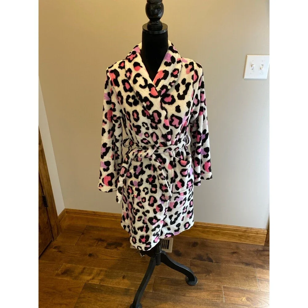 Girls Robe Leopard Pink & Purple Print Size 14 to 16 Super Soft‎ Has Pockets!